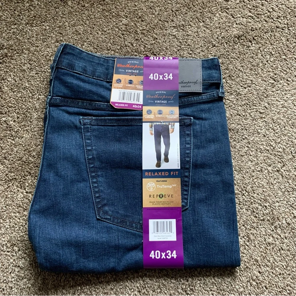 NWT Men’s Weatherproof Jeans 40 x 34 Relaxed Fit